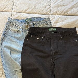 Lauren Ralph Lauren Black and Light Blue Straight Leg Jeans